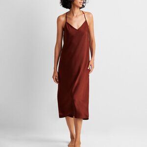 #16. State of Day Women's Sleeveless Crepe De Chine Nightgown Deep Burgundy